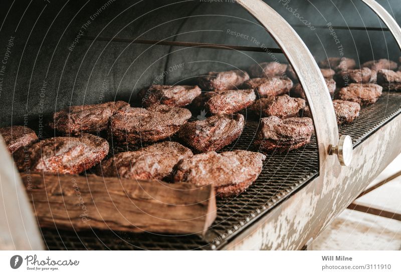 Briskets in a Smoker Beef Cow Meat smoker smoking Cooking briskets Food Dish Food photograph Dinner Barbecue (apparatus) Barbecue (event) BBQ Texas