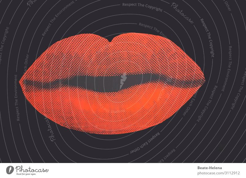 A big kiss for you Style Design Mouth Lips Valentine's Day Work of art Sign Breathe Observe Blossoming Feasts & Celebrations Smiling Illuminate Love Embrace