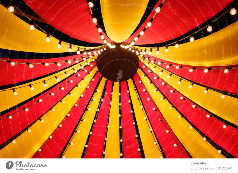 What a circus! Decoration Lamp Architecture Circus Happiness Tall Yellow Red Colour Leisure and hobbies Joy Infancy Culture Art Center point Nostalgia