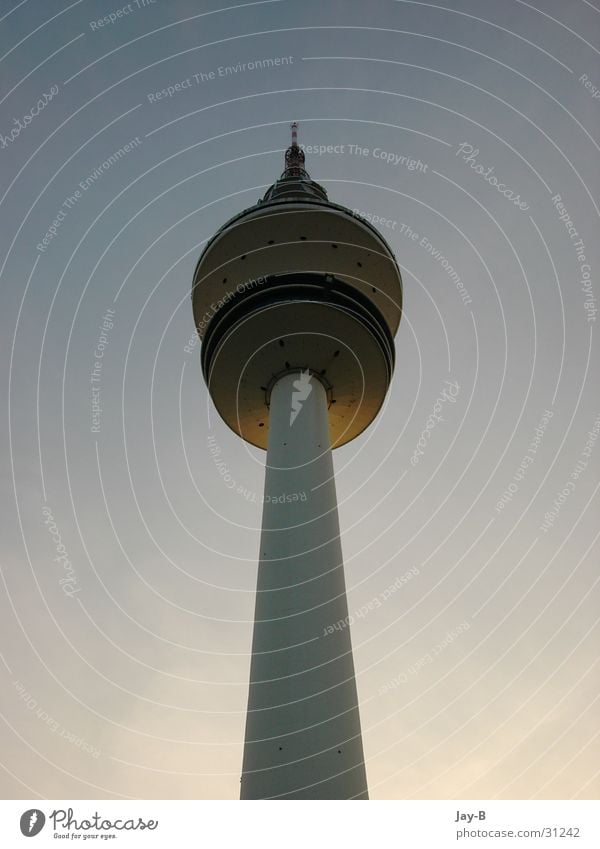 My home Sunset Architecture television tower Tower Hamburg Heinrich Hertz Tower Henry Frequency Heinrich-Hertz Sky