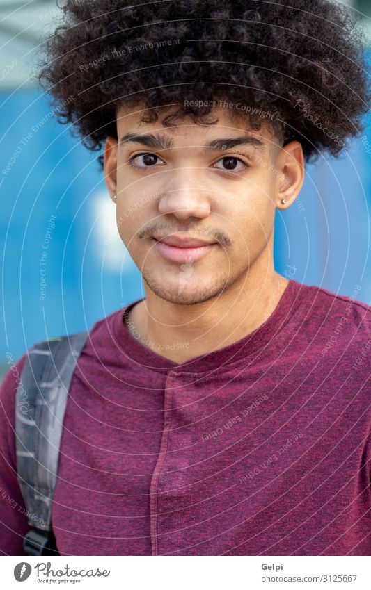 African teen student in the university with afro hair Happy School Academic studies Human being Boy (child) Man Adults Youth (Young adults) Smiling Black