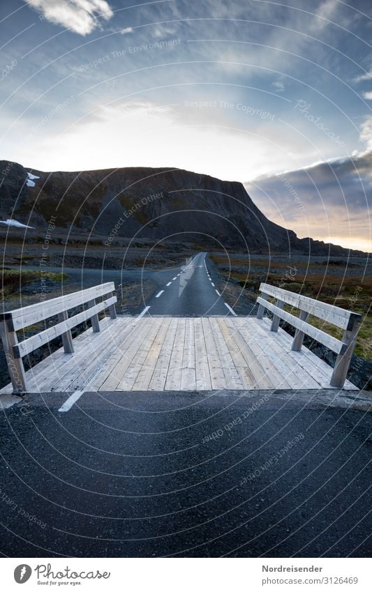 Mysterious country road Vacation & Travel Tourism Adventure Far-off places Freedom Landscape Sky Clouds Rock Mountain Bridge Manmade structures Transport