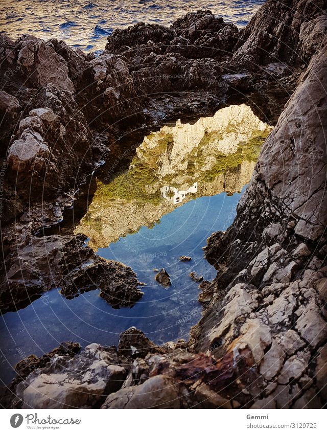 sea of mirrors Contentment Relaxation Ocean Island Waves Nature Landscape Water Autumn Beautiful weather Rock Coast Bay Capri Ledge Dream house Stone Maritime