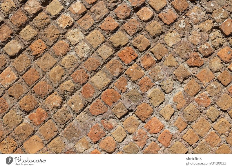 ancient roman wall in Ostia Stone Sand Brick Firm Red Rome Wall (barrier) ostia Ancient Old Colour photo Multicoloured Exterior shot Close-up Detail Day