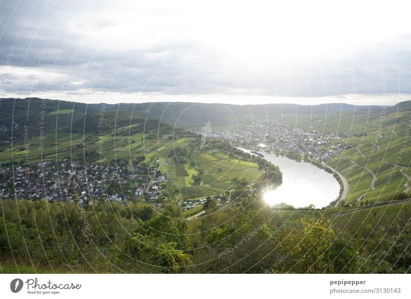 Moselle Vacation & Travel Tourism Vineyard Nature Landscape Plant Sky Clouds Horizon Beautiful weather Tree Hill Mountain Kroev Small Town