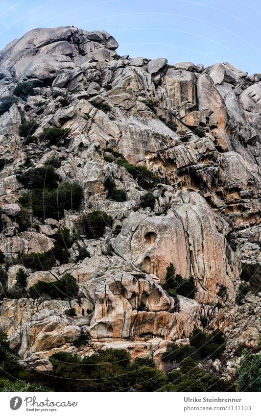 Rock formation I Sardinia rock formation Stone Landscape Erosion Weathered stone fissured cracks fissures Cervice Monolith Monte Pulchiana natural monument