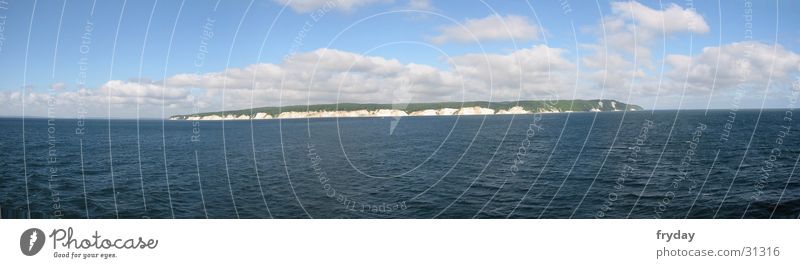 Rügen II Wide angle Panorama (View) Königsstuhl Clouds Horizon Water Kreidefelsen Sky Baltic Sea Large Panorama (Format)