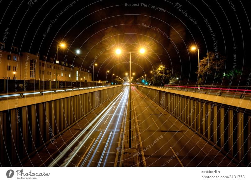 Airport tunnel Tegel again Car Highway Movement Dynamics Fantasy Glittering Garden Haste Art Light Visual spectacle Light painting Light show Line Fairy tale