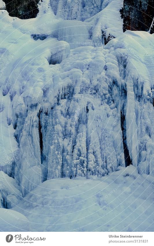 Triberg Waterfall Environment Nature Landscape Winter Bad weather Ice Frost Canyon Freeze Sleep Exceptional Dark Cold Natural Stagnating Icicle Eisbach Clink