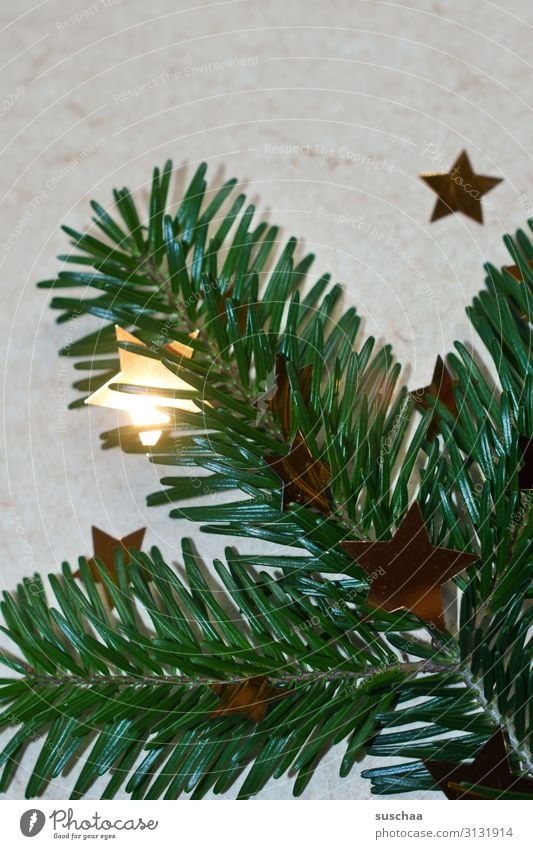 advent, advent - a little star burns ... Christmas & Advent Fir branch Star (Symbol) Illuminate Decoration Neutral Background Green Christmas wreath