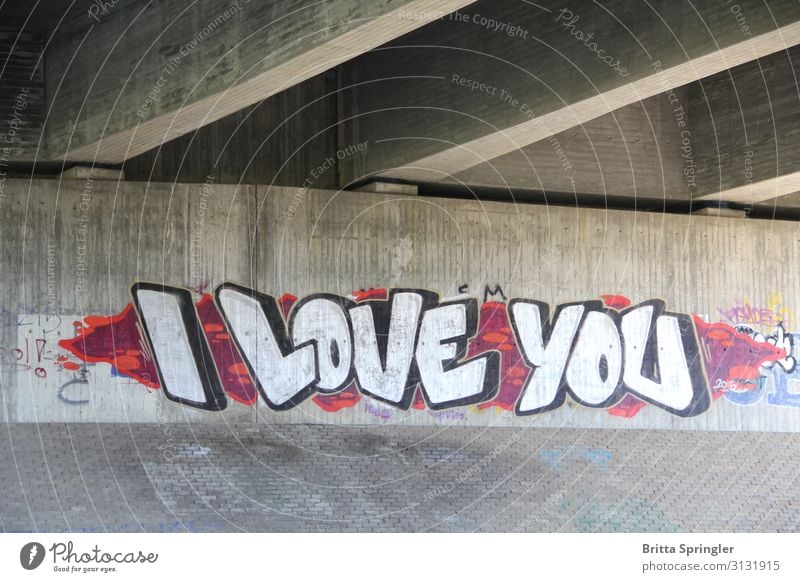 I Love You Happy Valentine's Day Wedding Art Bridge Concrete Touch Argument Joie de vivre (Vitality) Infatuation Beginning grafiti Exterior shot Deserted