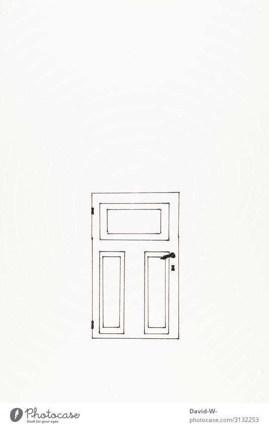 Drawing door closed locked Door lock door handle Copy Space Deserted Copy Space right Detail Copy Space top Copy Space bottom Front door Entrance Welcome