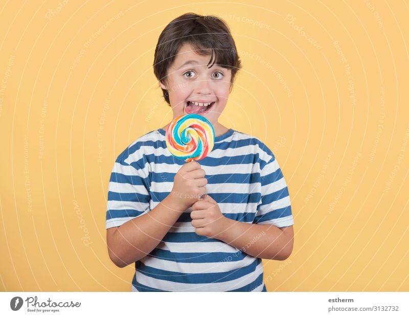 funny child with lollipop Food Dessert Candy Nutrition Eating Lifestyle Face Human being Masculine Child Boy (child) Infancy Teeth 1 8 - 13 years To hold on