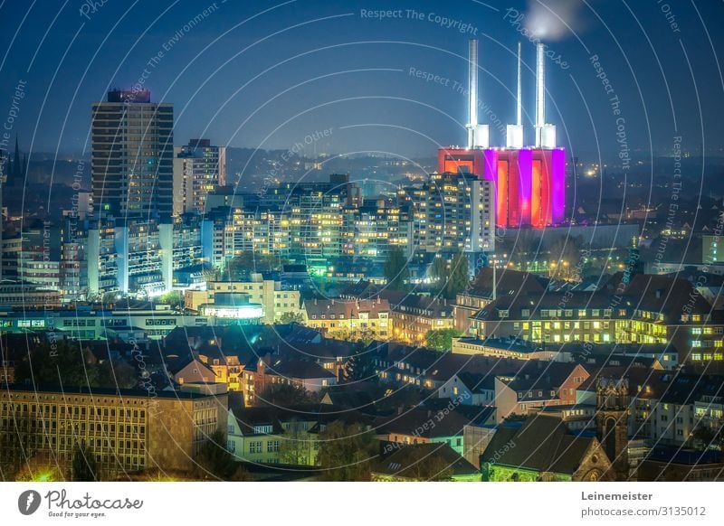 Hanover in the evening Environment Sky Night sky Hannover Germany Europe Capital city Skyline Populated House (Residential Structure) High-rise City hall Tower