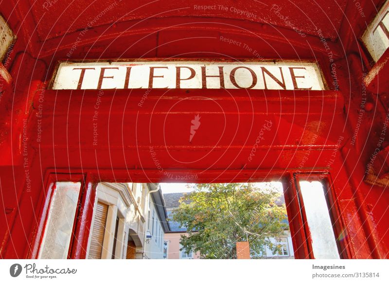 phone booth Phone box Technology Telecommunications Architecture Metal Famousness Original Retro Red Communicate Tourism Change "close-up Classic English K6