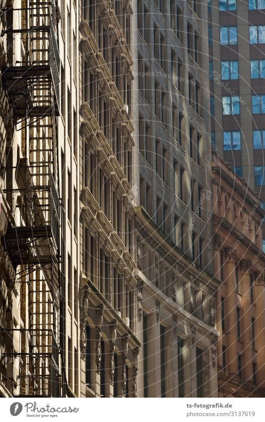 All only facade New York City USA Downtown Old town Deserted House (Residential Structure) High-rise Manmade structures Building Architecture Wall (barrier)