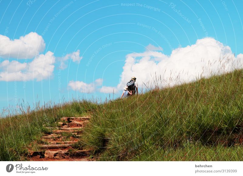 wanderlust | in the drakensberg mountains Gorgeous Infancy Boy (child) Child Sky Far-off places Exterior shot Landscape Colour photo Vacation & Travel Hiking