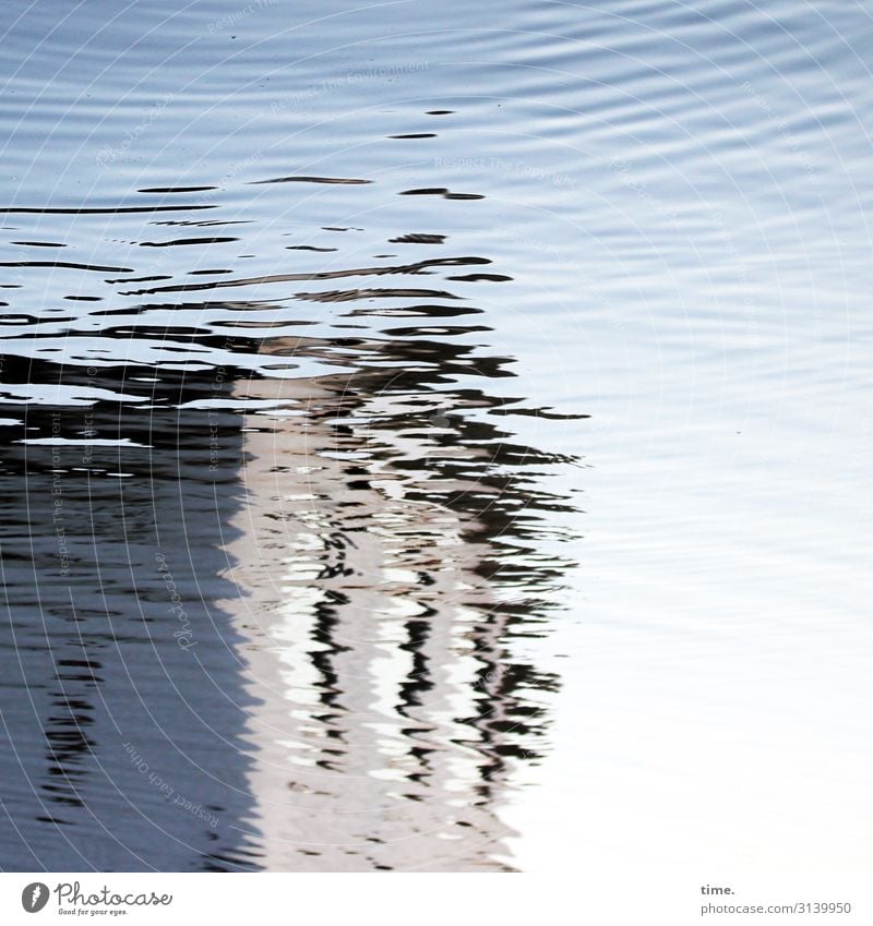 Water sprite out of focus. Sky Beautiful weather Waves River bank House (Residential Structure) Manmade structures Building Line Stripe Illuminate Fluid