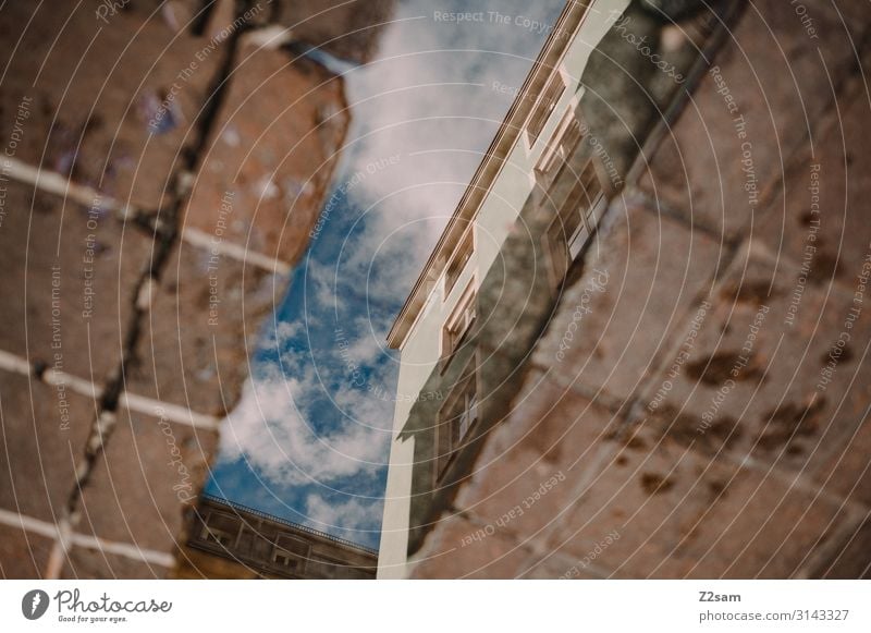 A piece of Innsbruck Sightseeing Sky Clouds Town House (Residential Structure) Paving stone Glittering Going Esthetic Blue Brown Design Colour Inspiration