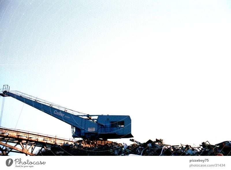 Used metal everywhere Crane Scrap metal Recycling Port Industry Harbour