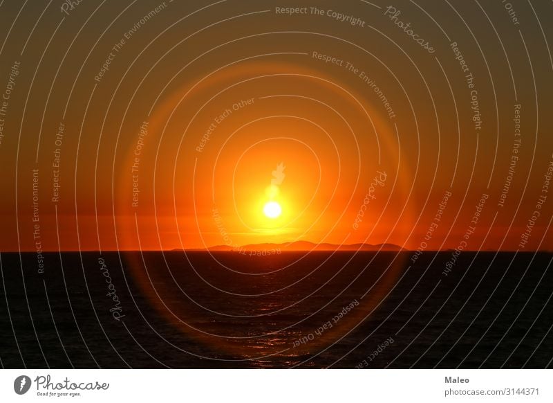 Adriatic sunset Adriatic Sea aureole Beach Beautiful Coast Colour Croatia Halo Island Landscape Light Nature Ocean Orange scenics Silhouette Sky Summer Sun