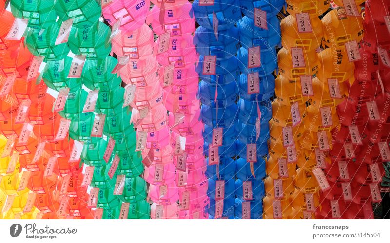 Korean Lanterns in Jogyesa Temple Lifestyle Happy Vacation & Travel Tourism Trip Adventure Sightseeing City trip Art Culture Print media New Media Town Old town