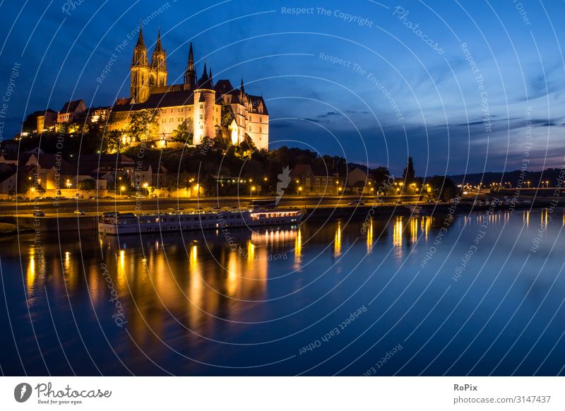 Albrechtsburg in Meissen at the blue hour. Lifestyle Elegant Style Design Vacation & Travel Tourism Trip Sightseeing City trip Art Architecture Environment