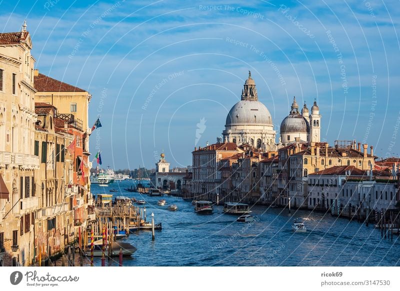 View of the church Santa Maria della Salute in Venice Relaxation Vacation & Travel Tourism House (Residential Structure) Water Clouds Town Old town Tower