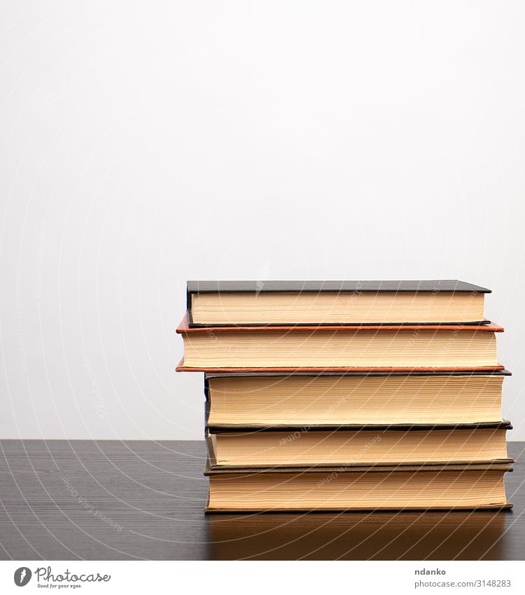 stack of books on a black table, white background Reading Science & Research School Academic studies Book Library Paper Old White Wisdom backdrop Blank