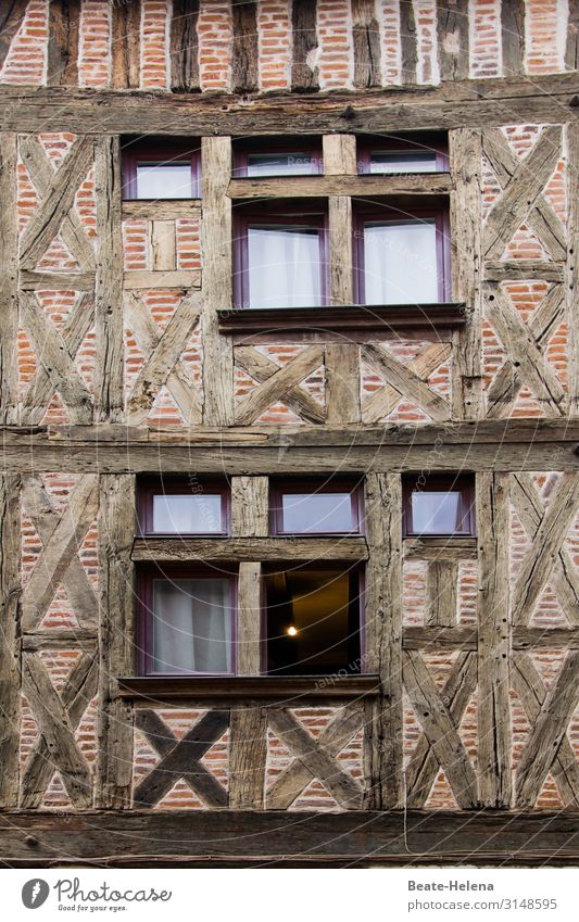 Along the Loire 9 France Historic Building half-timbered Facade Window Light Old Architecture Old town Exterior shot House (Residential Structure)