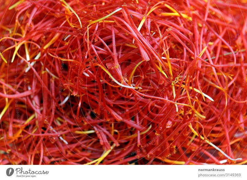 fresh saffron threads Food Herbs and spices Plant Thin Fresh Delicious Near Natural Red Saffron Close-up Harvest Colour photo Exterior shot Detail