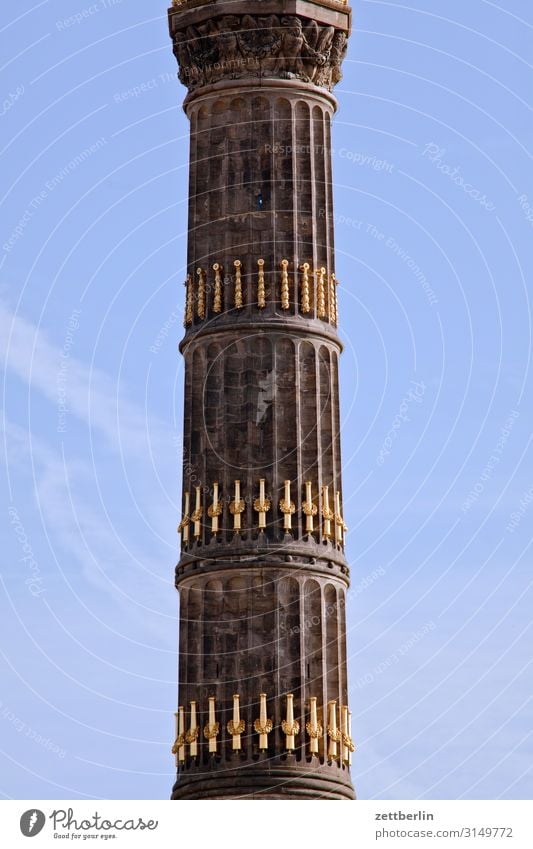 The pillar of the Victory Column Victory column Monument else Goldelse victory statue Victoria big star Berlin zoo Park Germany Figure leaf gold Capital city