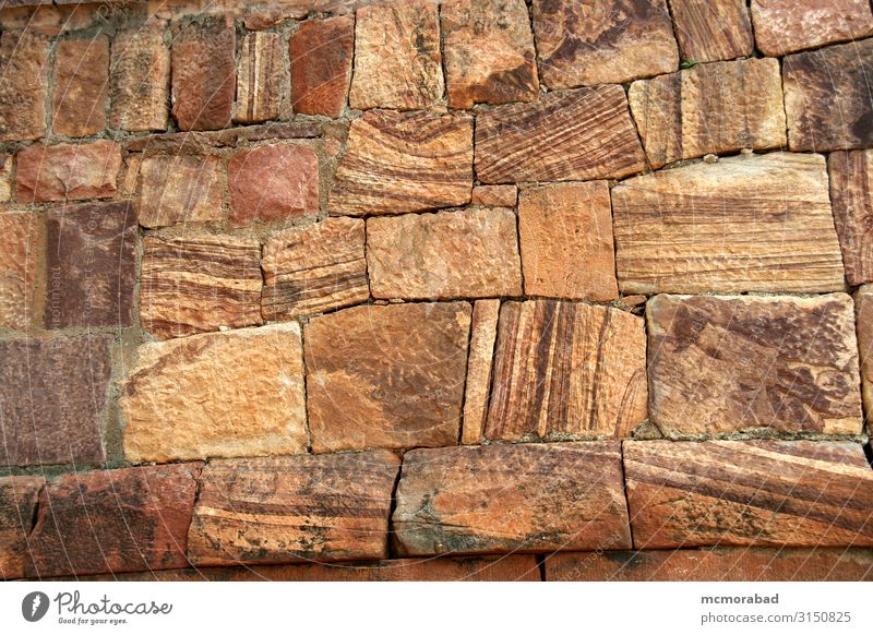 Dressed Stone Pattern Design Beautiful Red Arrangement slabs blocks wedges Granite Sandstone grain structure particles Granules Consistency Surface