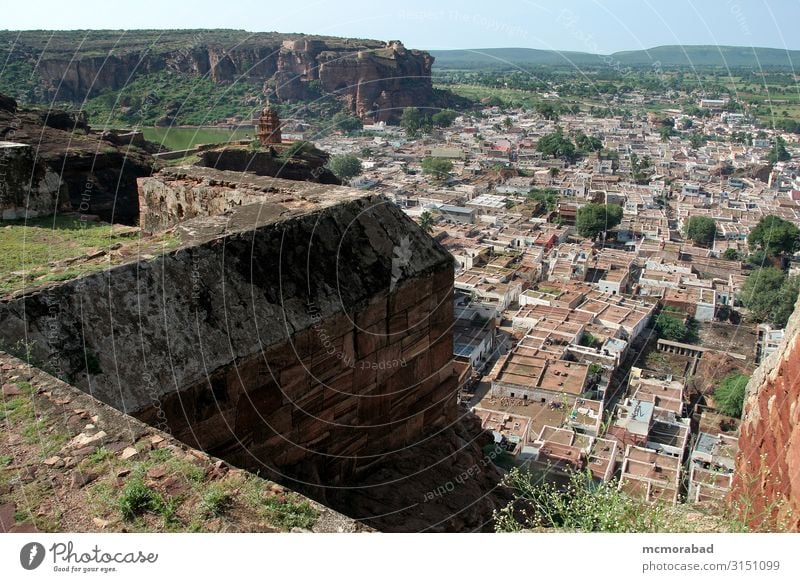 Fort and Town Landscape Hill Peak Castle Aircraft Historic Vantage point viewpoint Vista Appearance Scene outlook panorama Hilltop fort fortification fortress