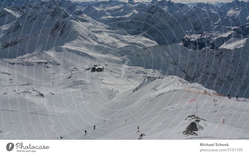 Snow-covered mountains in the Allgäu albums near Oberstdorf Joy Athletic Leisure and hobbies Hiking Skier Vacation & Travel Freedom Winter Winter vacation