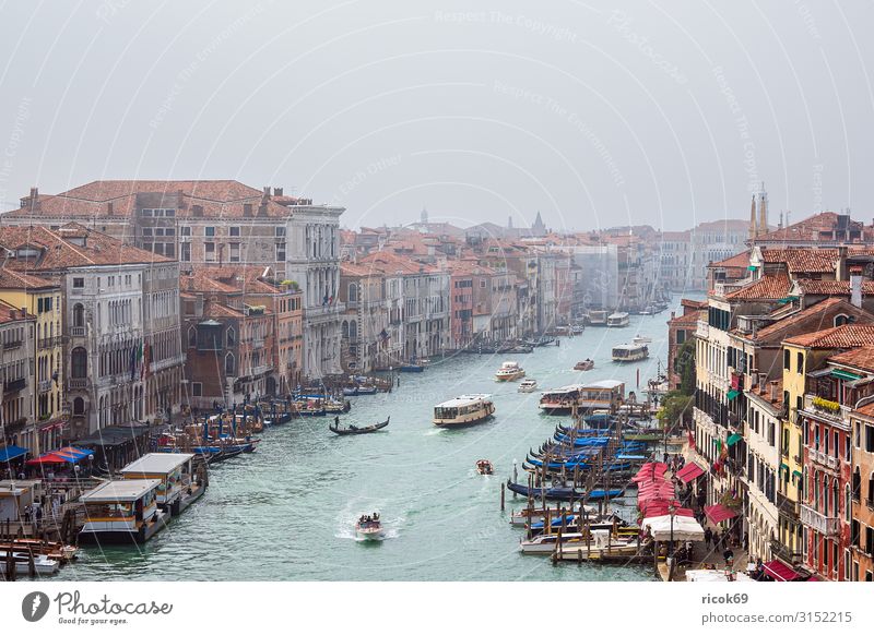 View of the Canal Grande in Venice, Italy Relaxation Vacation & Travel Tourism House (Residential Structure) Water Clouds Town Old town Tower Manmade structures