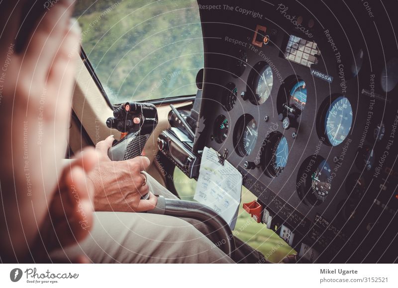 Pilot hand driving a helicopter above Kauai, US Lifestyle Beautiful Vacation & Travel Tourism Trip Adventure Far-off places Freedom Expedition Island Mountain