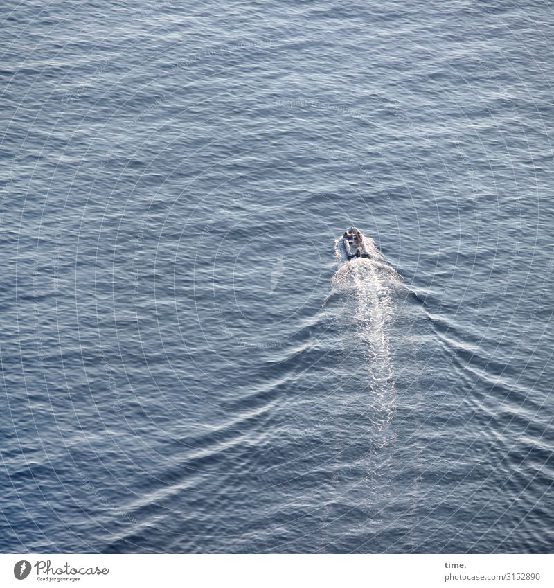 Sudden disturbance | noise Water Ocean Waves Bird's-eye view Mediterranean sea boat Motorboat Driving Maritime locomotion Crash outboard Trip