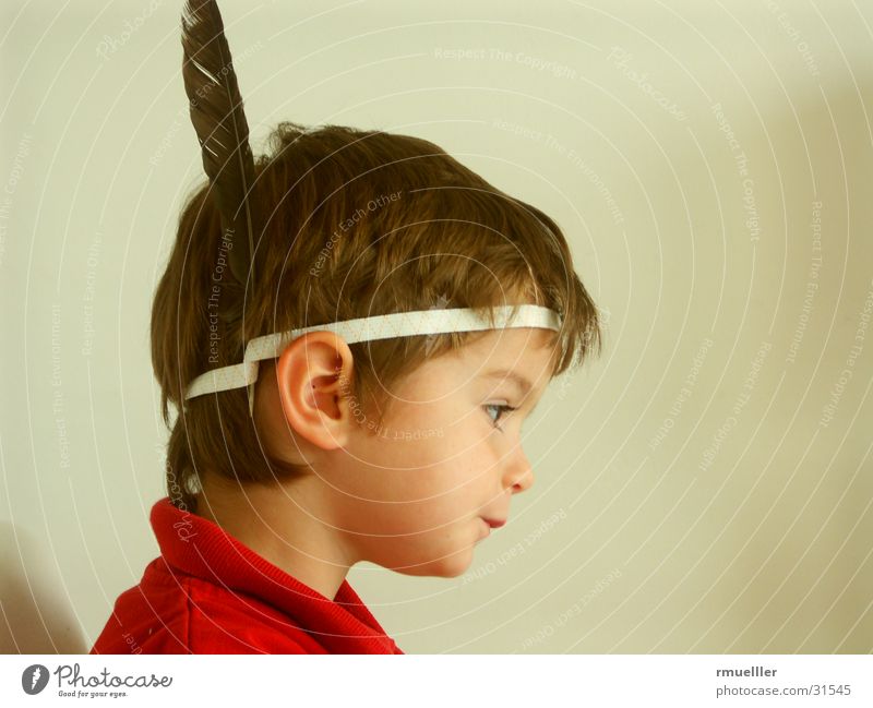 Hugh! Native Americans Child Portrait photograph Playing Macho Dress up Small Mask Carnival fun Joy Funny Laughter