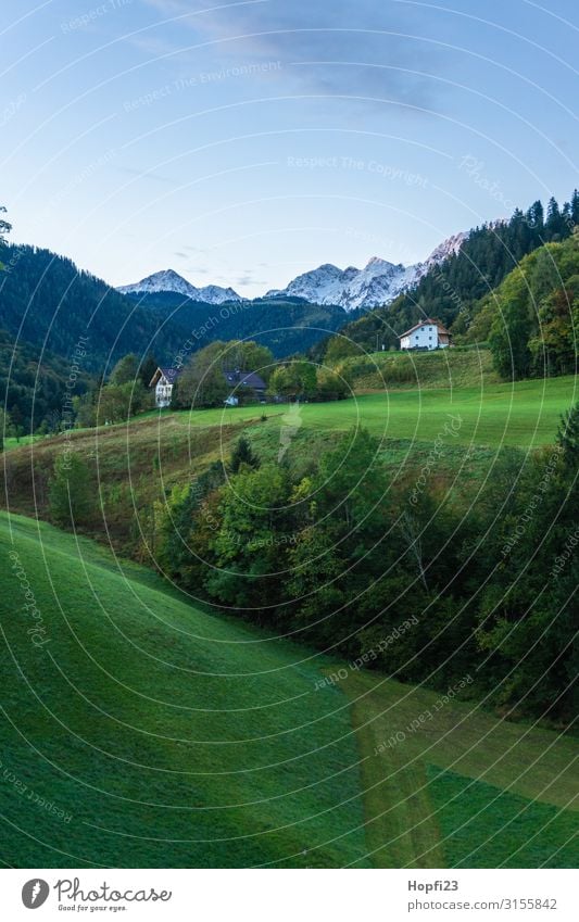 Alps in the Berchtesgaden region Environment Nature Landscape Plant Sky Clouds Autumn Beautiful weather Tree Grass Field Forest Rock Mountain Peak Diet Fitness