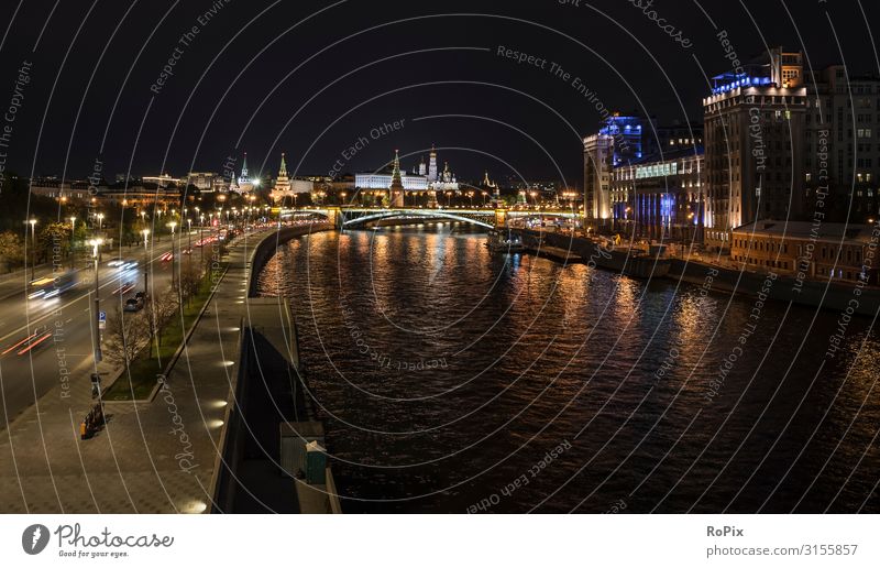 Moscow at night. Lifestyle Luxury Design Joy Relaxation Meditation Vacation & Travel Tourism Trip Sightseeing City trip Night life Economy Trade Art