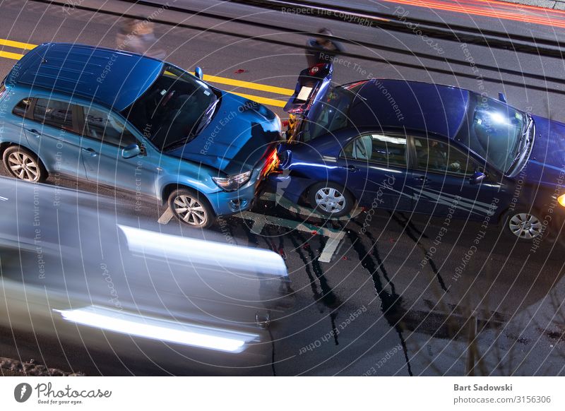 Overhead view of Car Crash, long exposure Trip Driving school Populated Road traffic Traffic accident Street Vehicle Argument Authentic Above Stress Perturbed