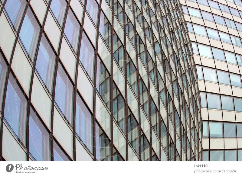 Glass front | UT Hamburg Port City Deserted High-rise Bank building Factory Manmade structures Architecture Facade Concrete Steel Blue Gray Green Black White