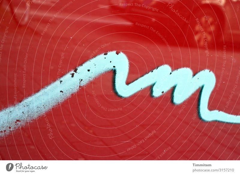 Wave wave in Cologne Town Transport Street Car Metal Line Esthetic Glittering Red White Emotions Undulation Spirited Colour photo Exterior shot Deserted Day