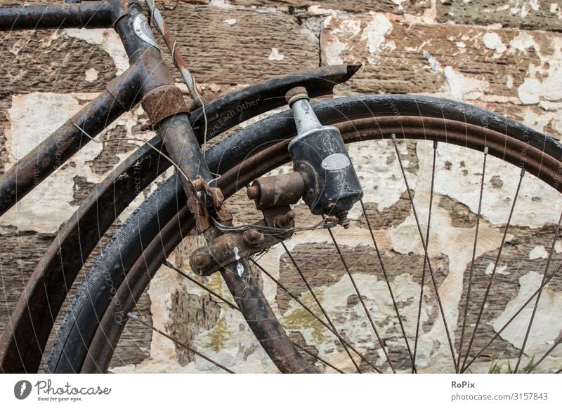 Detail of a historical bicycle. bike Wheel Bicycle Transport Nostalgia Vehicle Tradition Movement Wall (building) rampart England Lock castle History of the