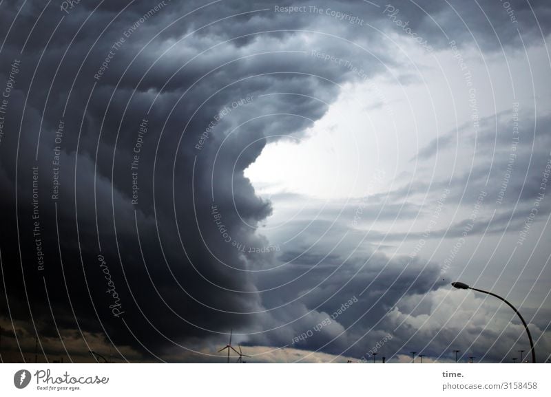 challenge Environment Sky Clouds Storm clouds Weather Beautiful weather Bad weather Wind Gale Hamburg Skyline Street lighting Adventure Esthetic Movement