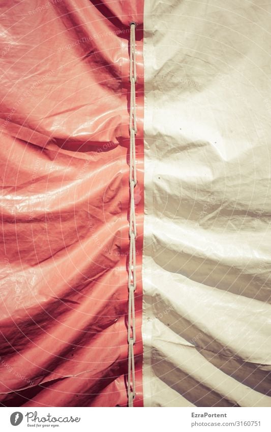 sign of aging Folds crease tarpaulin Tent Red Structures and shapes White Deserted Cloth Protection Wrinkles Abstract Pattern