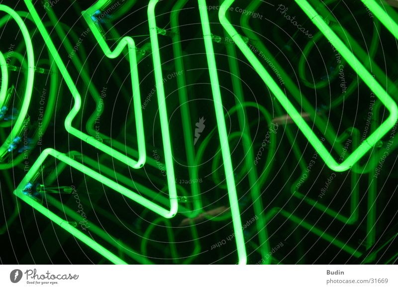 Shopville Neon light Neon sign Green Photographic technology Detail shopville Lamp Reflection