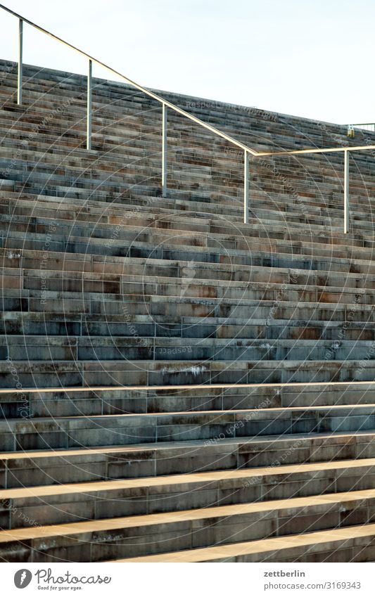 Stairs to the Dresden Parliament Level Ascending Go up Descent Career Steps Handrail Banister Deserted Copy Space