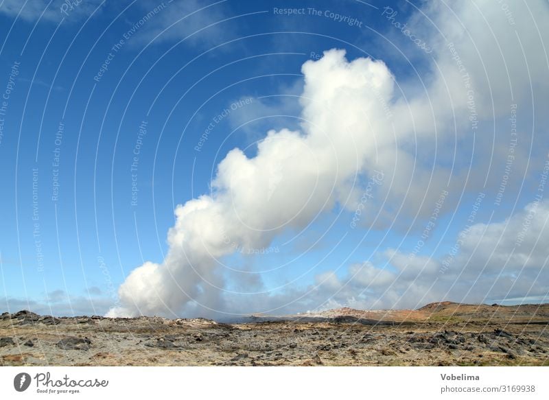 High Temperature Area on the Reykianes Peninsula, Iceland Nature Landscape Elements Air Water Sky Clouds Mountain Blue Brown Gray White Vacation & Travel